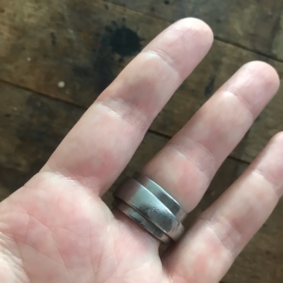 Vintage ring silver tone stainless fork turned - Picture 2 of 8